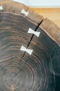 live edge walnut cookie table